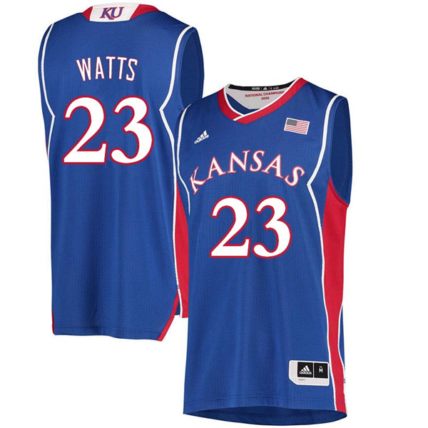 Men #23 Eboni Watts Kansas Jayhawks 2018 Hardwood Classic College Basketball Jerseys Sale-Royal